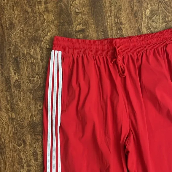 adidas Red Sweatpants with White Stripes - Picture 6 of 16